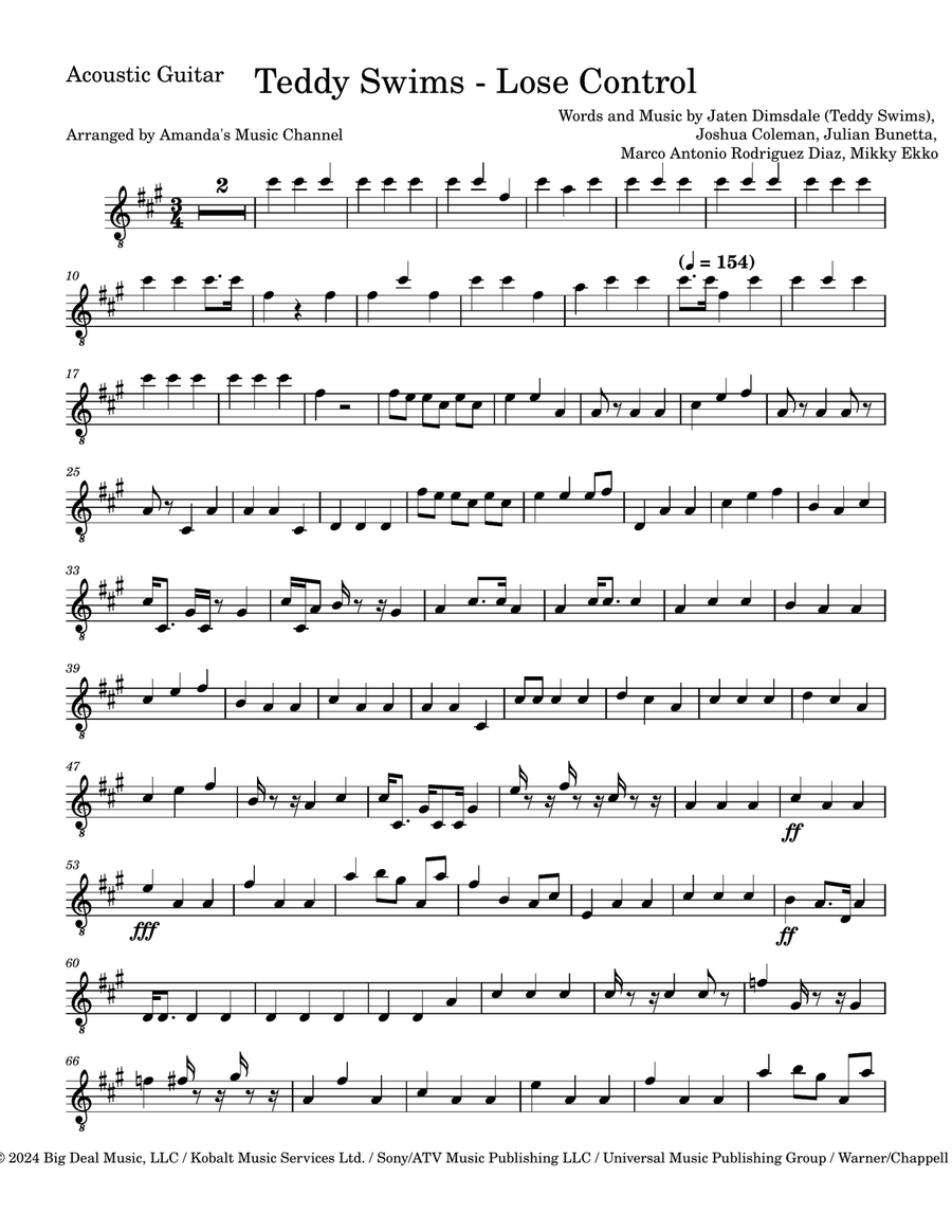 Lose Control Lose Control Acoustic Guitar scores gallery preview page 1