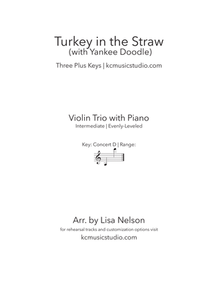 Turkey in the Straw - Violin Trio with Piano Accompaniment