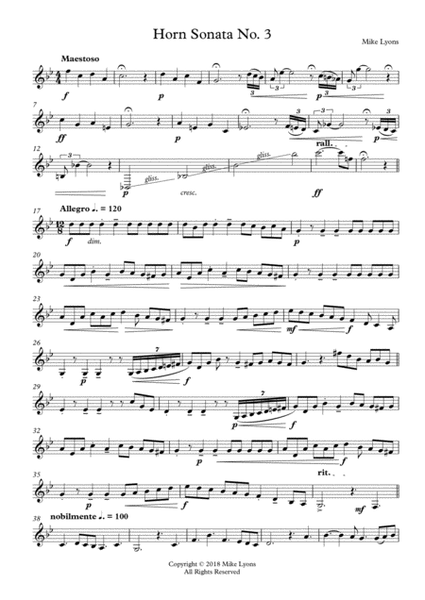 Horn Sonata No. 3 - 1st. Movement: Dance - Maestoso/Allegro image number null