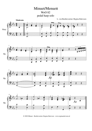 Minuet/Menuett (Beethoven) - pedal harp solo