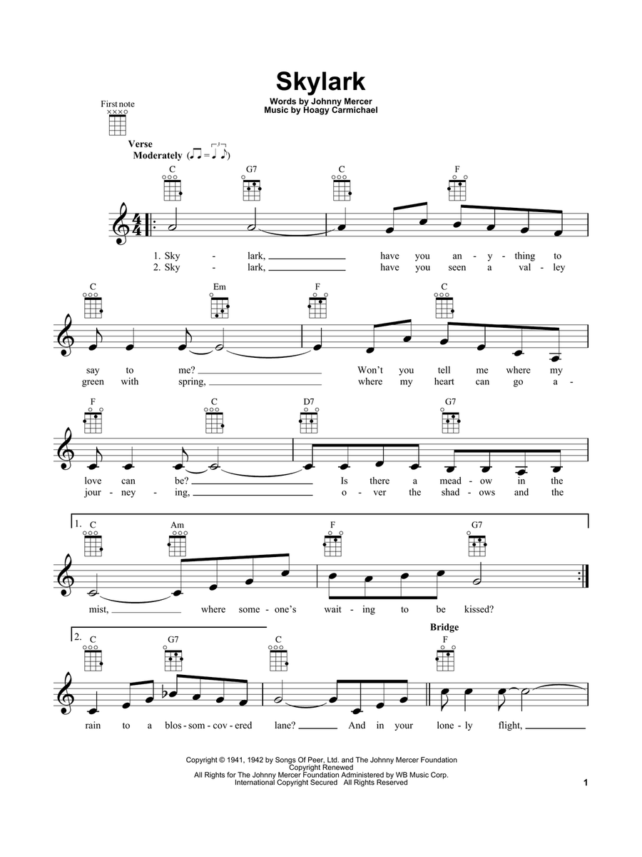 Skylark Ukulele scores gallery preview page 1