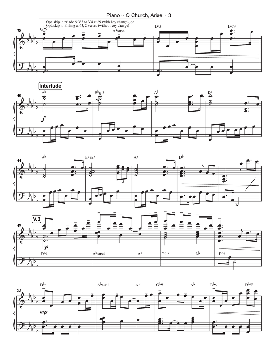 O Church Arise Piano Solo scores gallery preview page 4