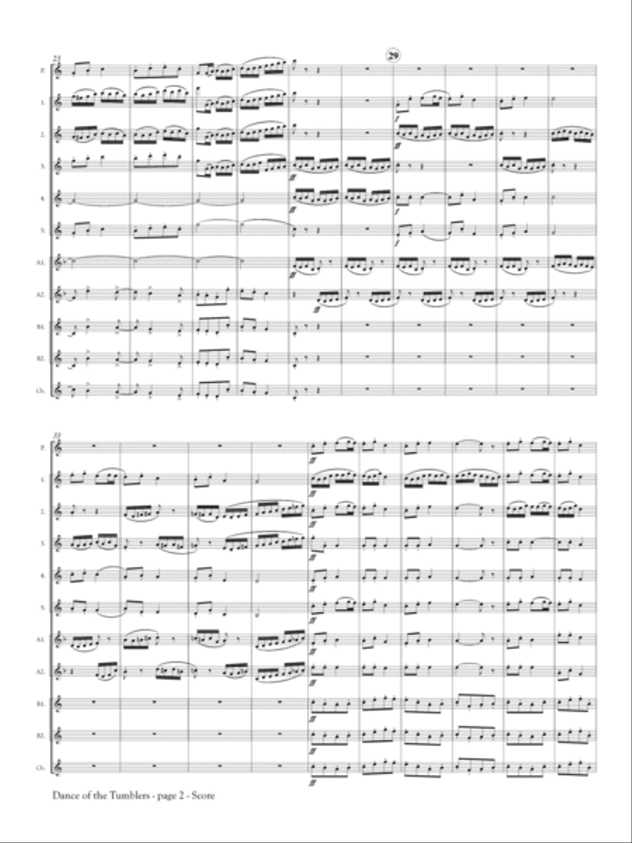 Dance of the Tumblers from The Snow Maiden for Flute Orchestra Flute Choir scores gallery preview page 3