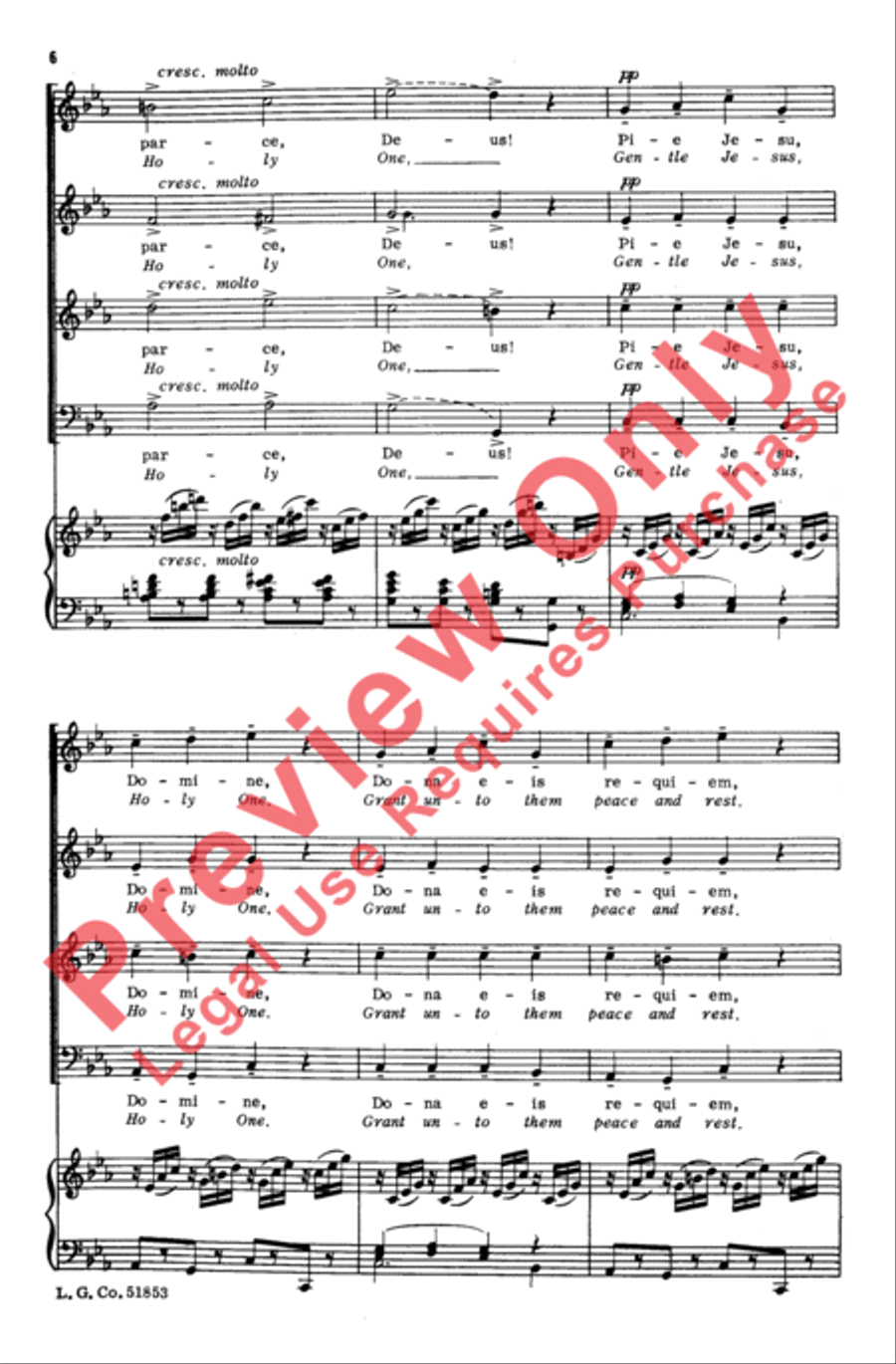 Lacrymosa 4-Part scores gallery preview page 6
