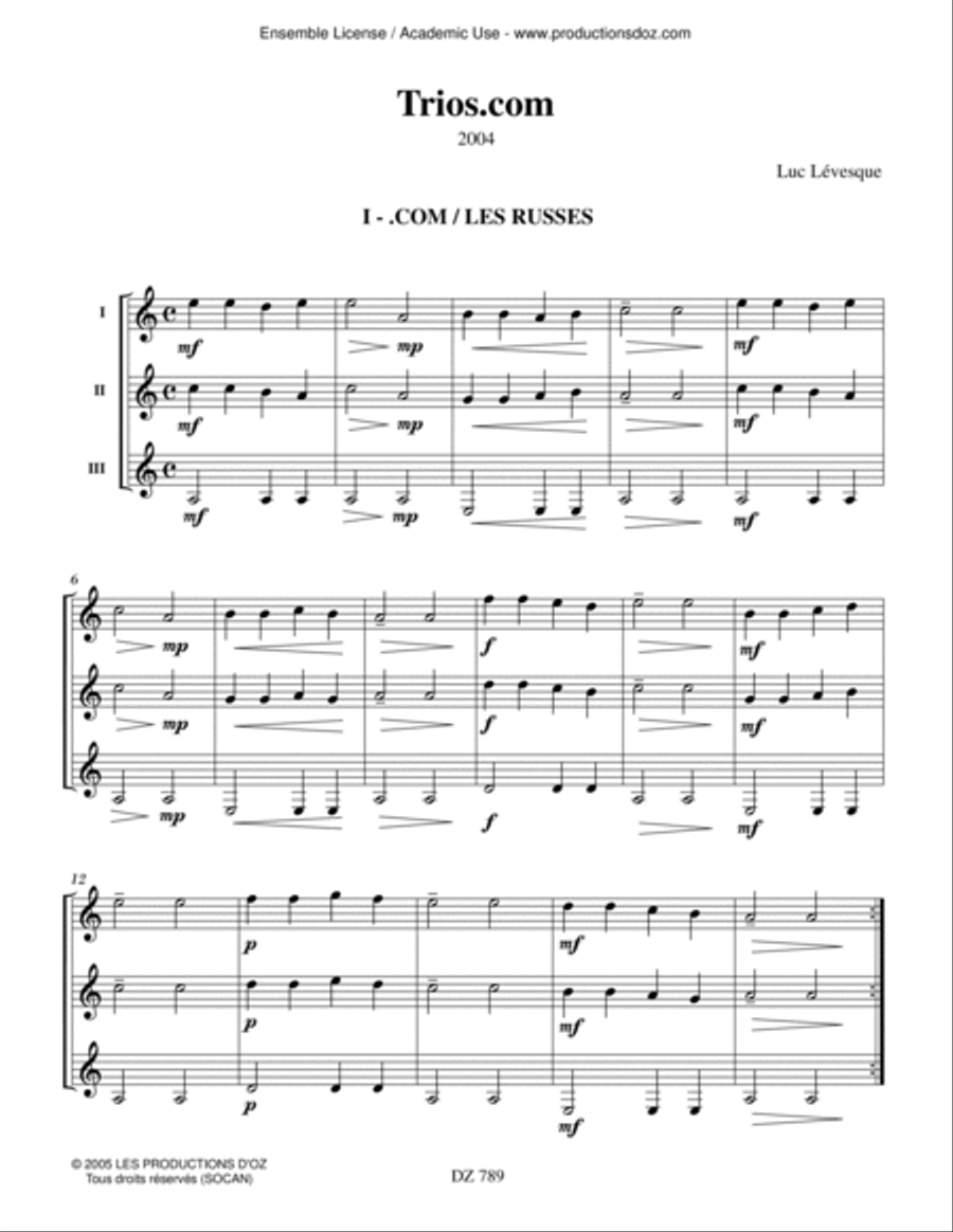 Trios.com Guitar Ensemble scores gallery preview page 3