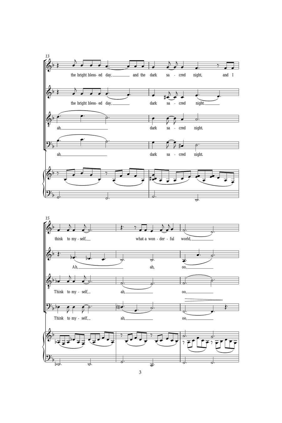 What A Wonderful World 4-Part scores gallery preview page 3