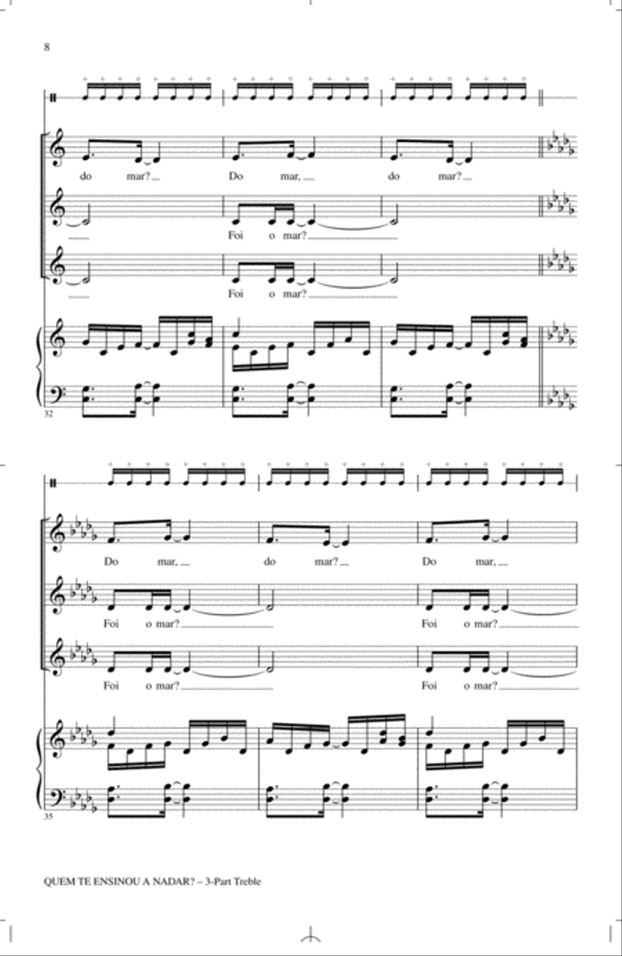 Quem Te Ensinou A Nadar? 3-Part scores gallery preview page 6