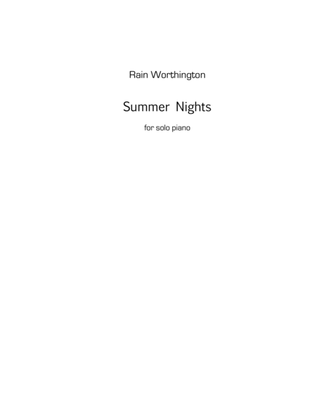 Book cover for Summer Nights - for piano