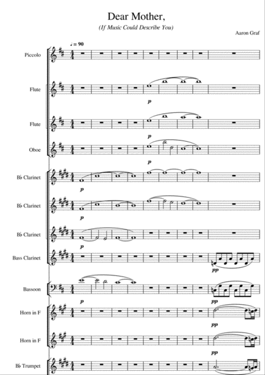 Dear Mother, (If Music Could Describe You) Full Orchestra scores gallery preview page 1