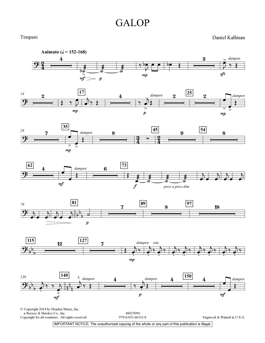 Galop - Timpani Concert Band scores gallery preview page 1