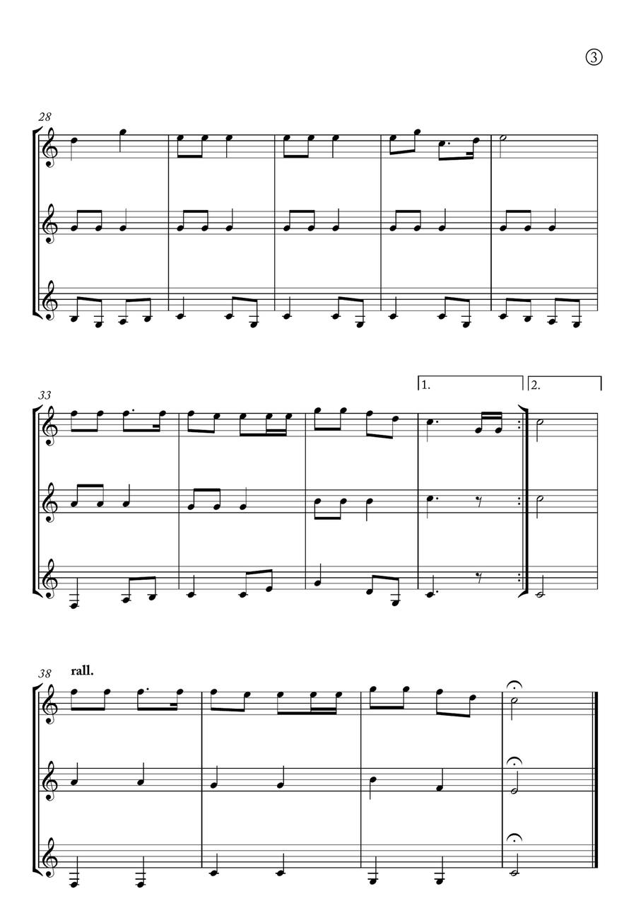 Jingle Bells Clarinet Trio scores gallery preview page 3