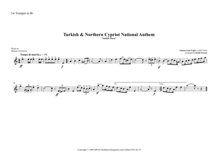 Turkish & Northern Cypriot National Anthem for Brass Quintet (MFAO World National Anthem Series) image number null