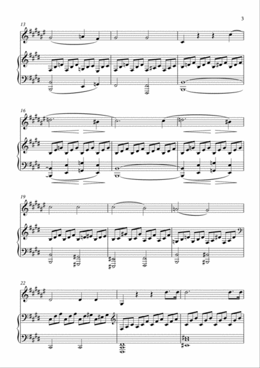Moonlight Sonata, First Movement, Op. 27, No. 2 Chamber Music scores gallery preview page 3
