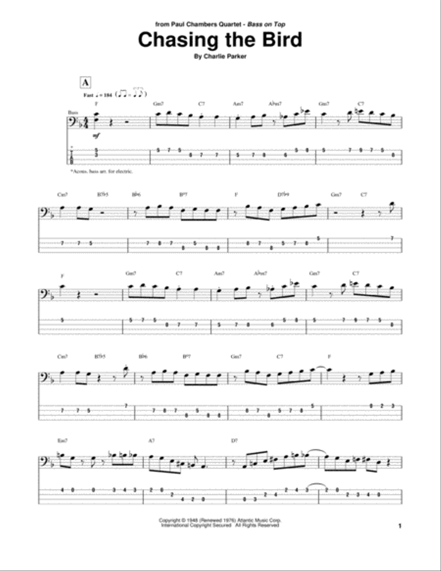 Chasing The Bird Chasing The Bird Guitar Tablature scores gallery preview page 1