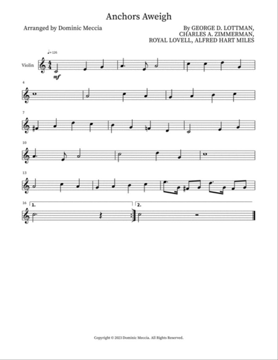 Anchors Aweigh String Duet scores gallery preview page 3