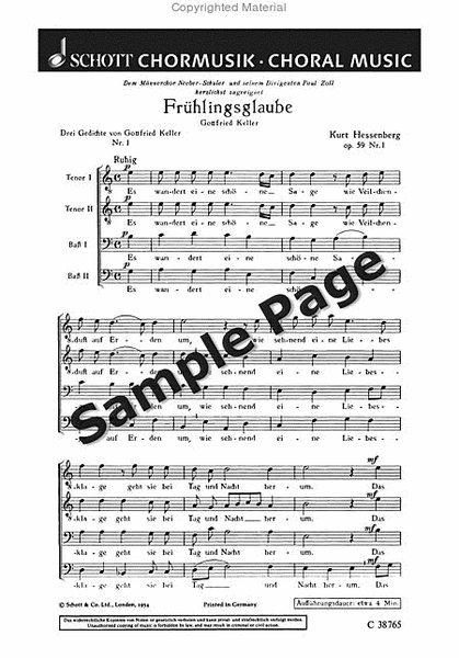 Hessenberg K Fruehlingsglaube Op59/1