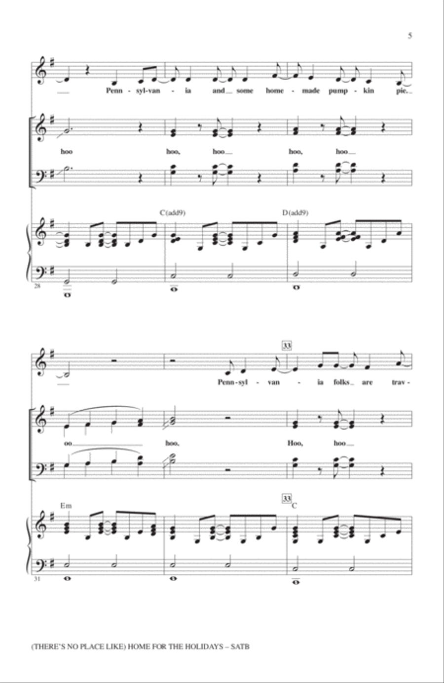 (There's No Place Like) Home For The Holidays 4-Part scores gallery preview page 4