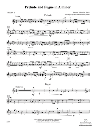 Book cover for Prelude and Fugue in A Minor: 2nd Violin