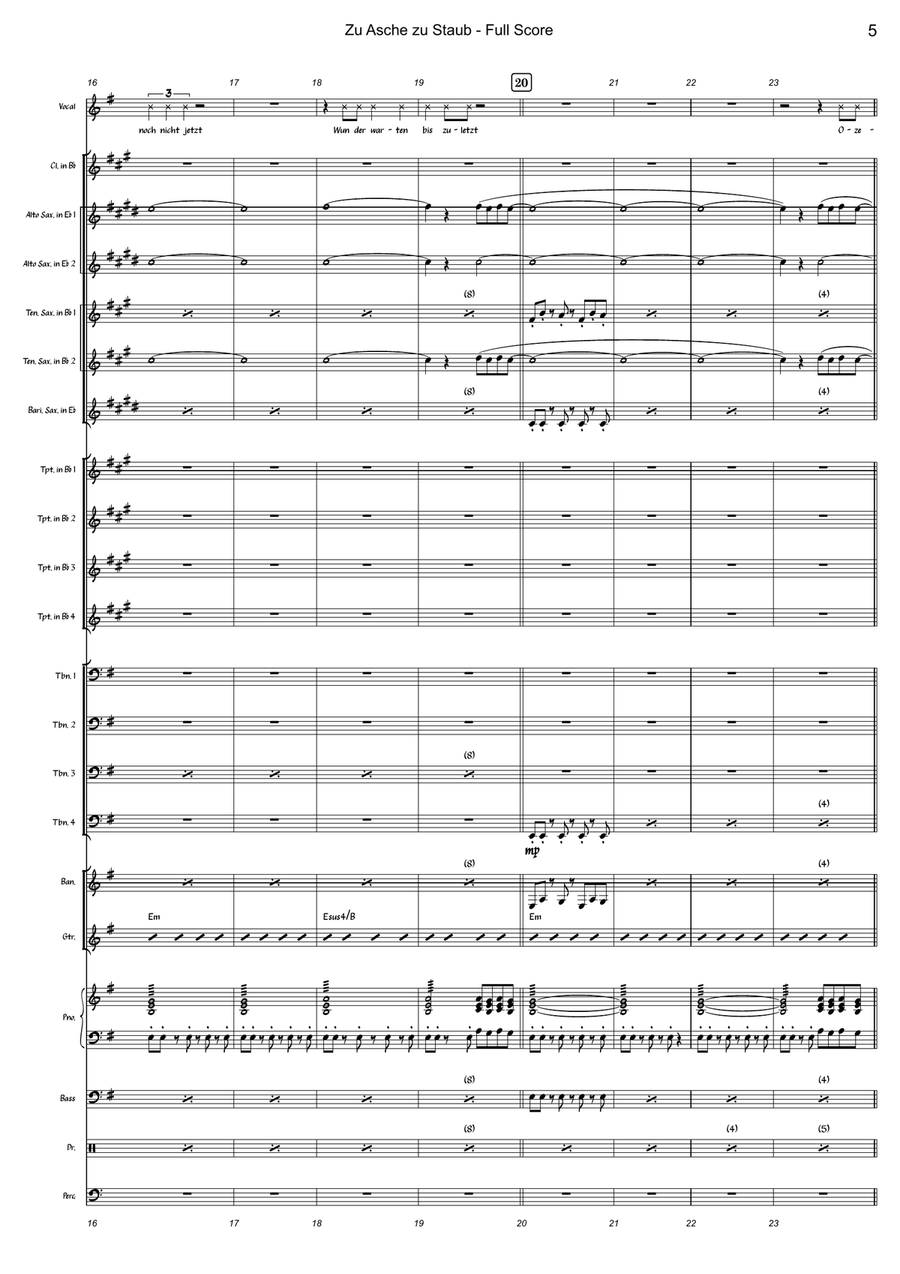 Zu Asche, Zu Staub Jazz Ensemble scores gallery preview page 5