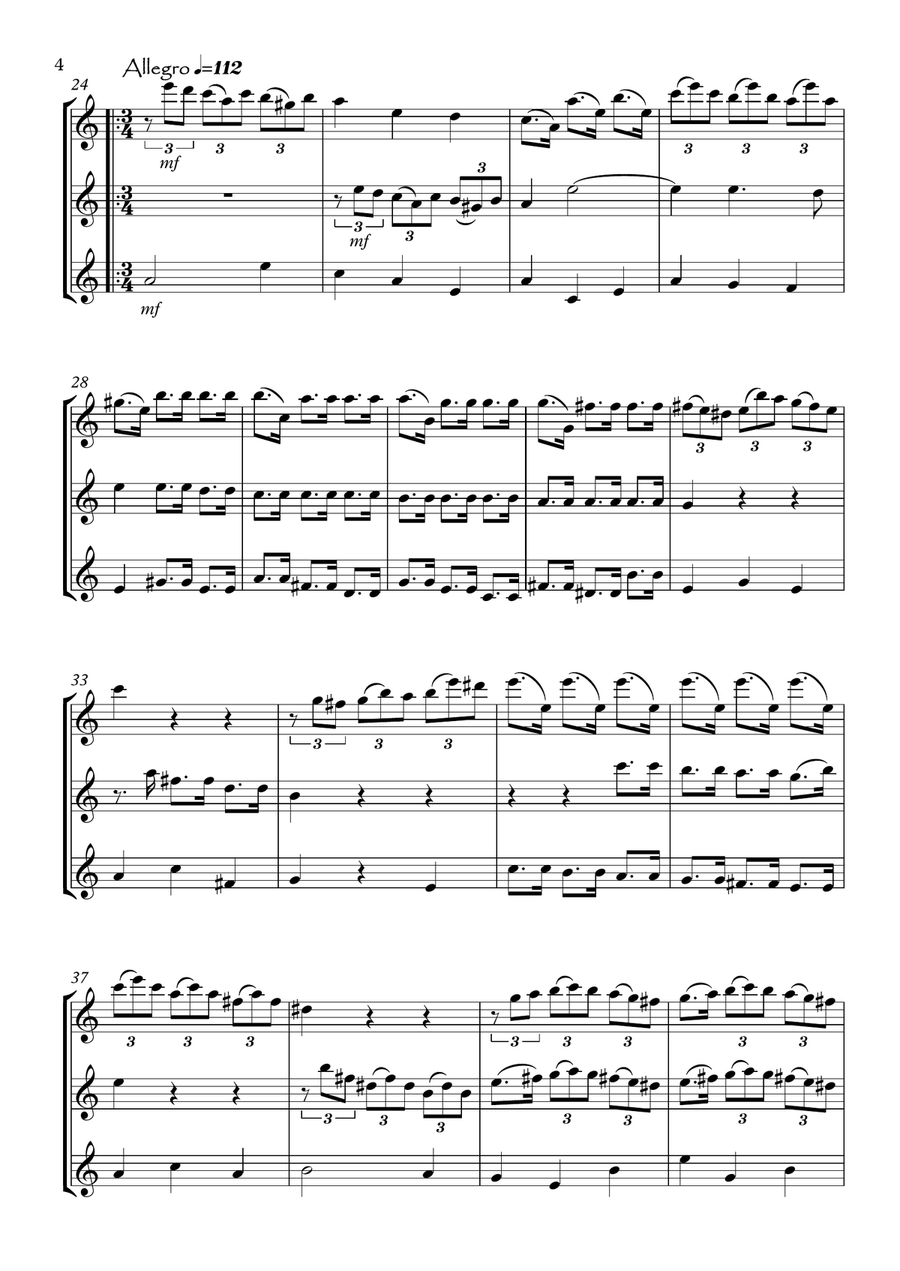 Three Trio Sonatas No.10,11 & 12 Flute Trio scores gallery preview page 4