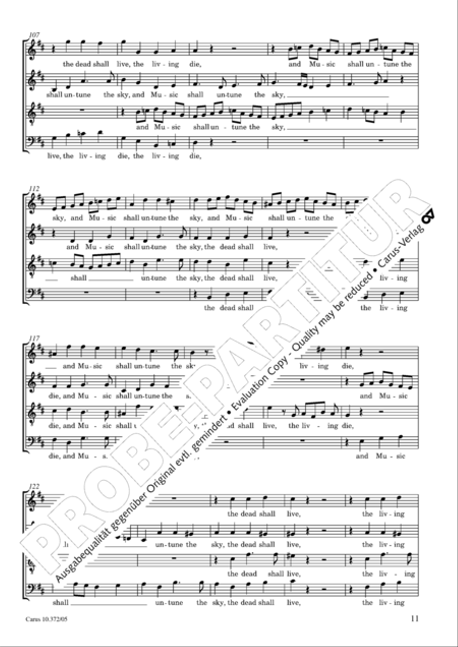 Ode for St. Cecilias Day 4-Part scores gallery preview page 12