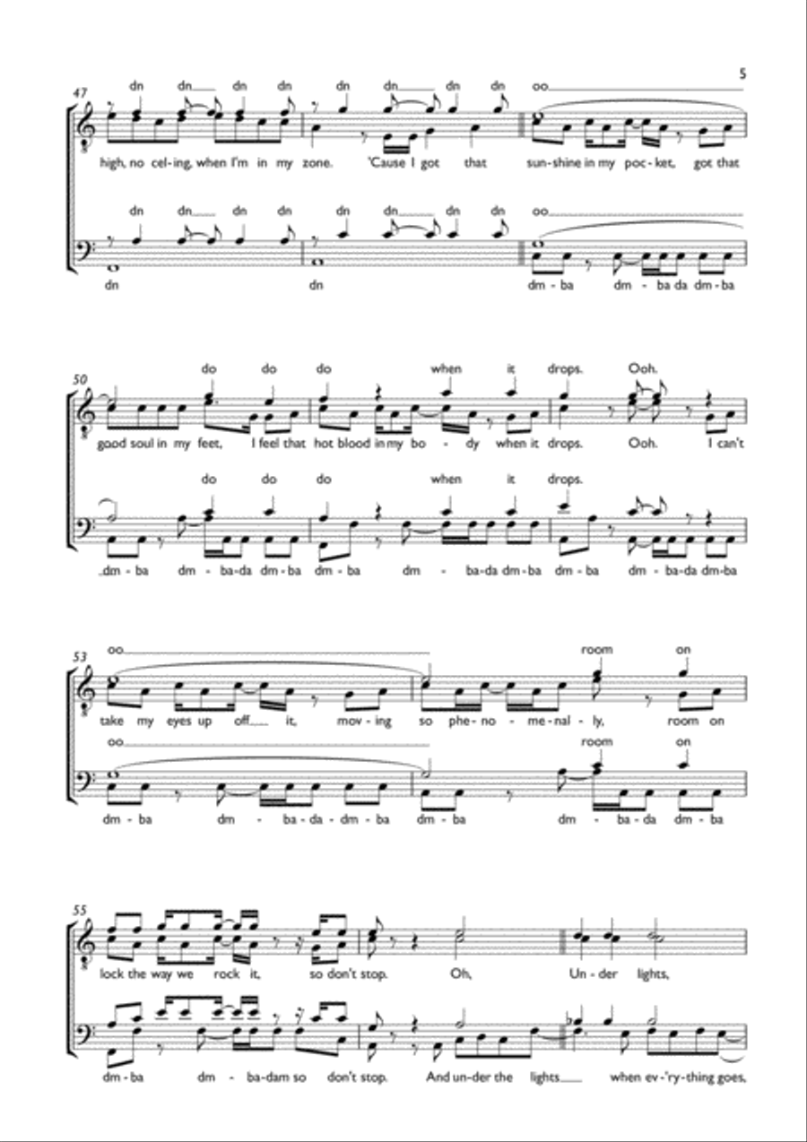 Can't Stop The Feeling from TROLLS TTBB scores gallery preview page 5