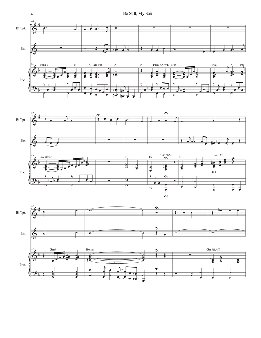 Be Still, My Soul (Duet for Bb-Trumpet and French Horn) Brass Duet scores gallery preview page 4