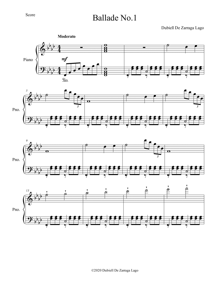 Ballade No.1 Piano Solo scores gallery preview page 1