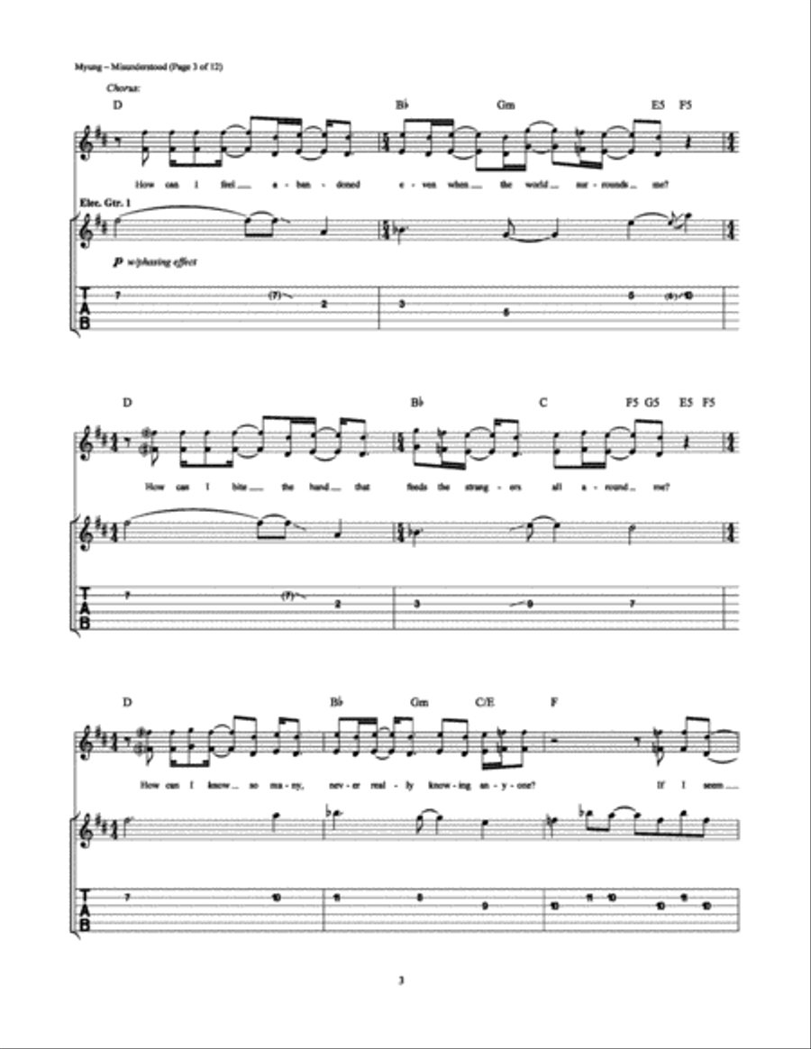 Misunderstood Misunderstood Electric Guitar scores gallery preview page 3