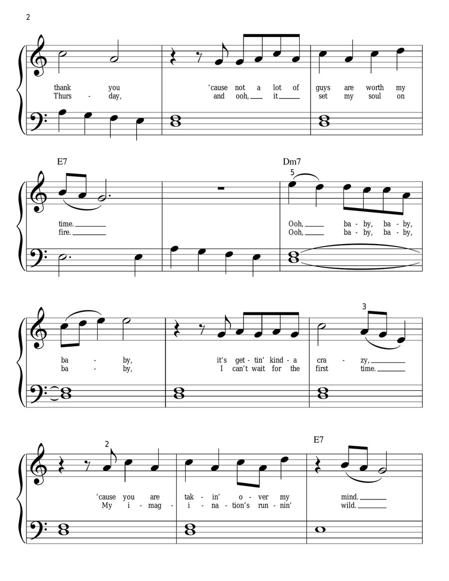You Don't Know My Name Easy Piano scores gallery preview page 2