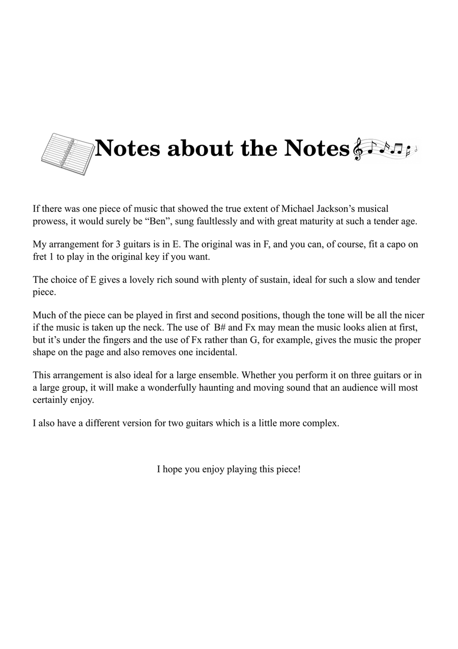 Ben Guitar Ensemble scores gallery preview page 3