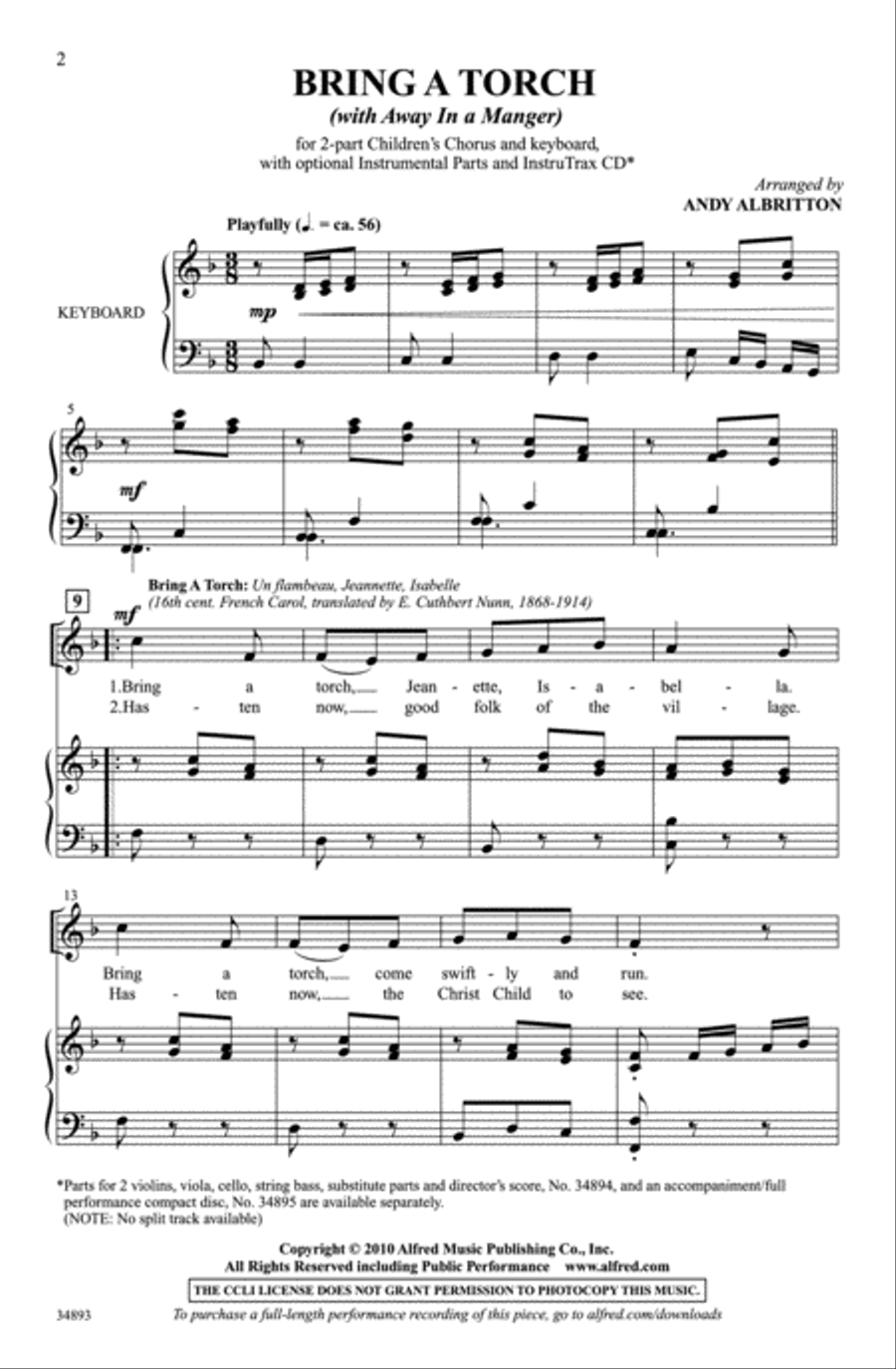 Bring a Torch 2-Part scores gallery preview page 2
