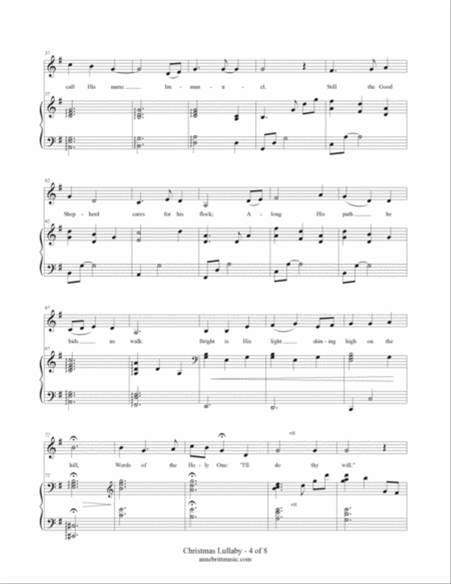 Christmas Lullaby (alto/mezzo vocal solo) Voice Solo scores gallery preview page 4