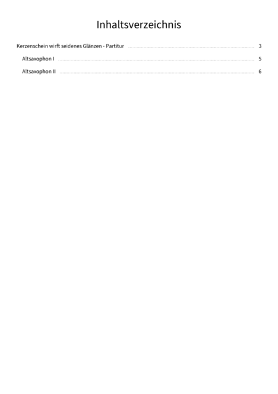 Kerzenschein wirft seidenes Glänzen Alto Saxophone scores gallery preview page 3