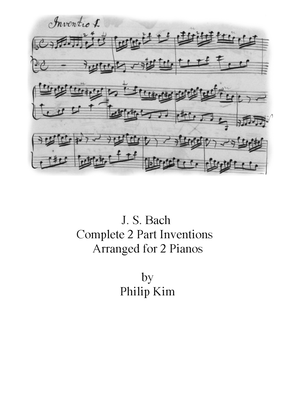 Book cover for J. S. Bach 15 2-Part Inventions for 2 Pianos (Complete)