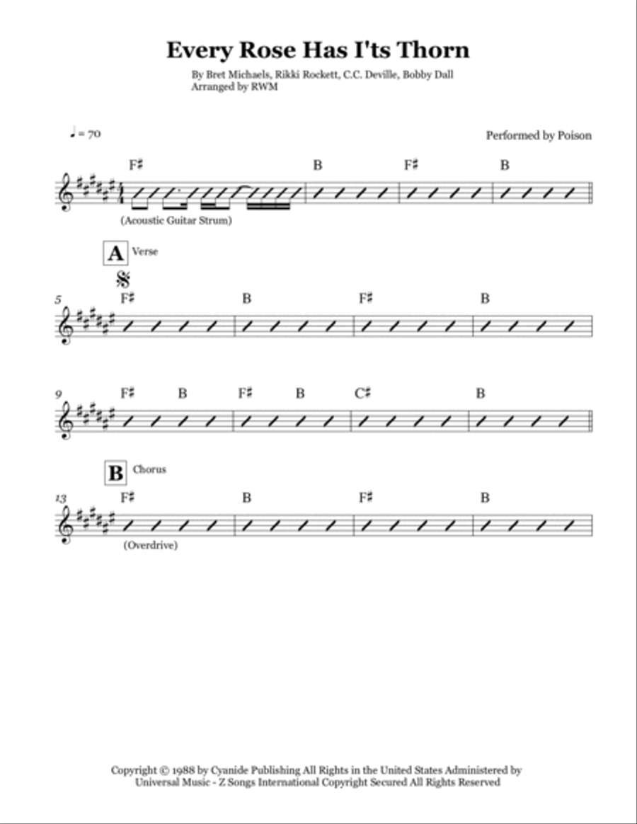 Every Rose Has Its Thorn Piano scores gallery preview page 2