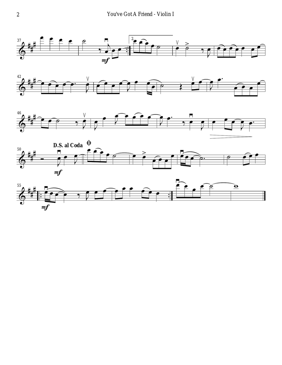You've Got A Friend You've Got A Friend String Quartet scores gallery preview page 2