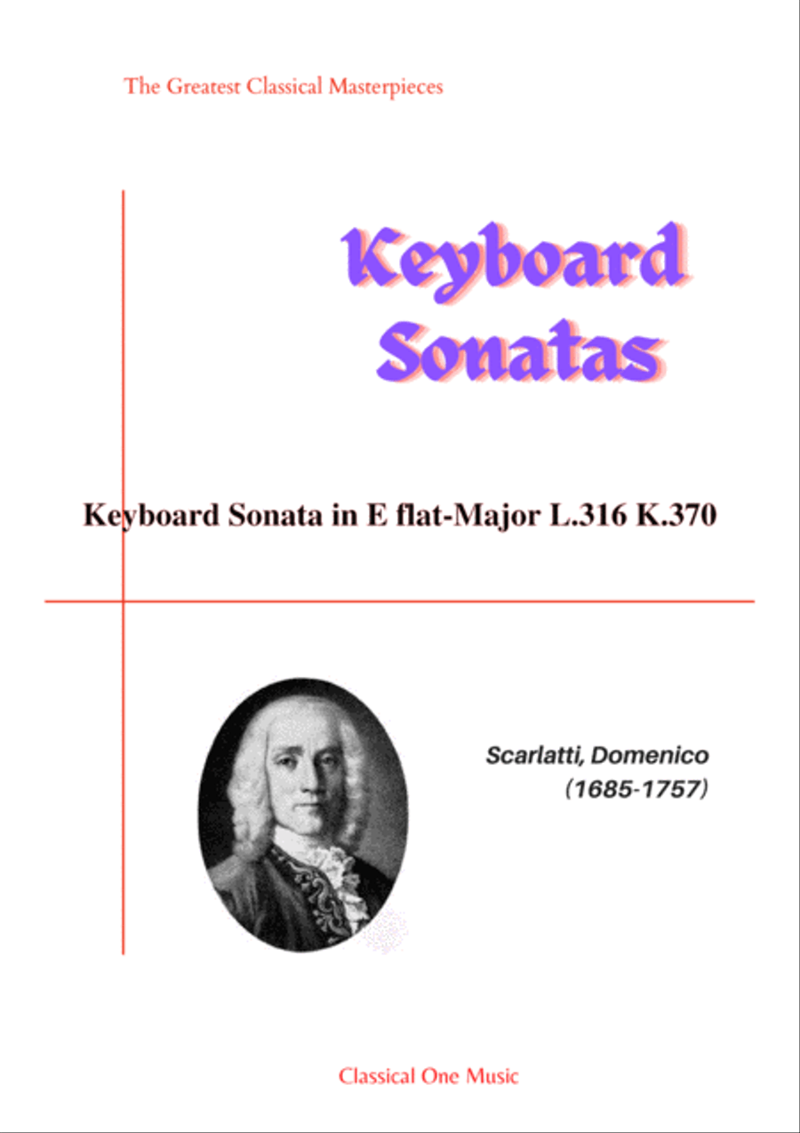 Scarlatti-Sonata in E flat-Major L.316 K.370(piano) Piano Solo scores gallery preview page 1