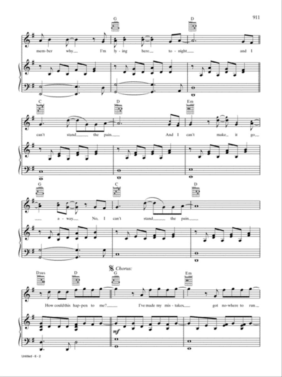 Untitled (How Could This Happen to Me?) Piano, Vocal, Guitar scores gallery preview page 2