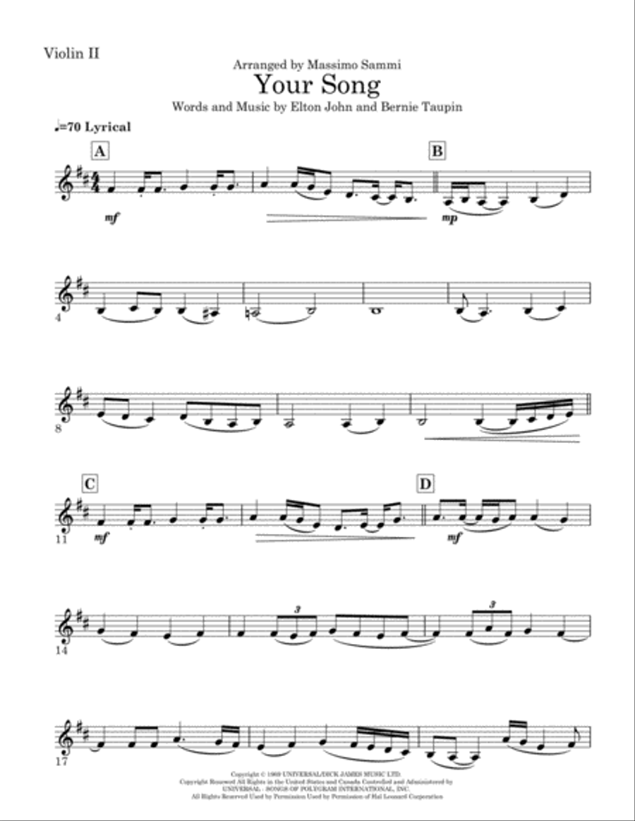 Your Song String Quartet scores gallery preview page 3