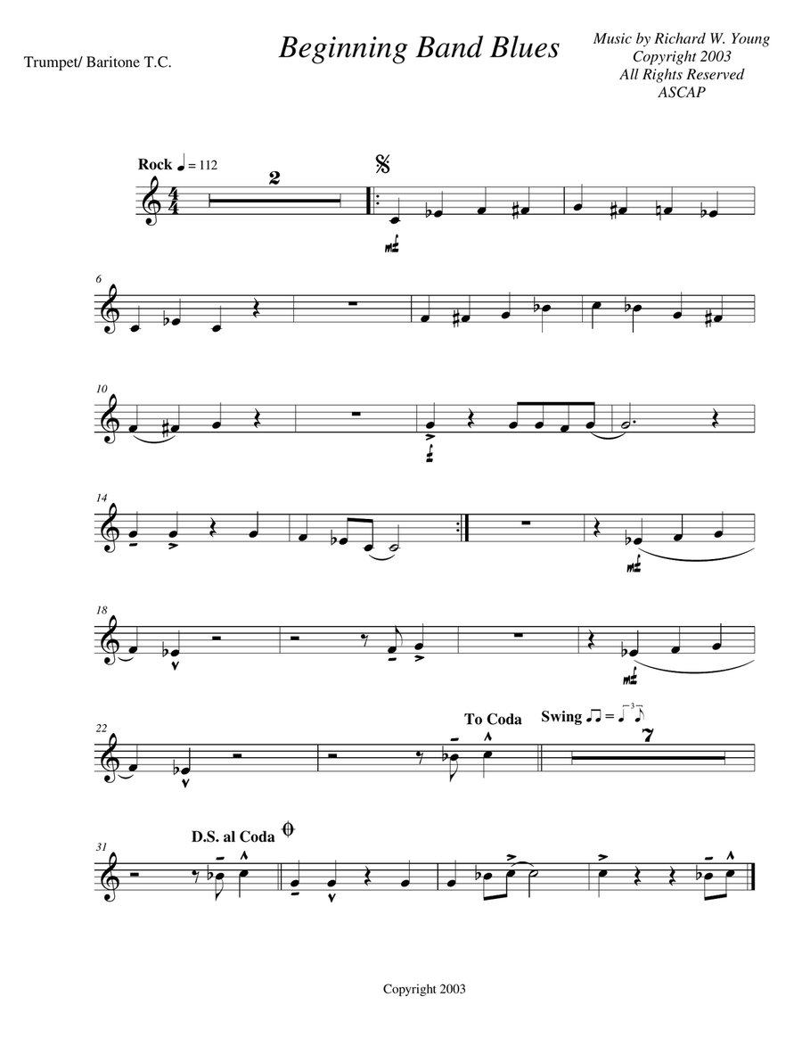 Beginning Band Blues- trumpet