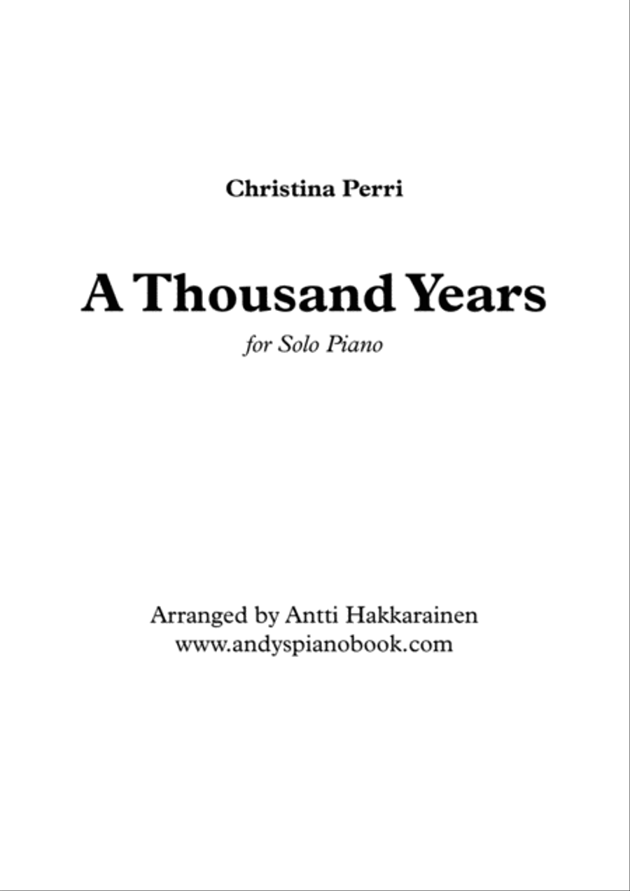 A Thousand Years Piano Solo scores gallery preview page 1