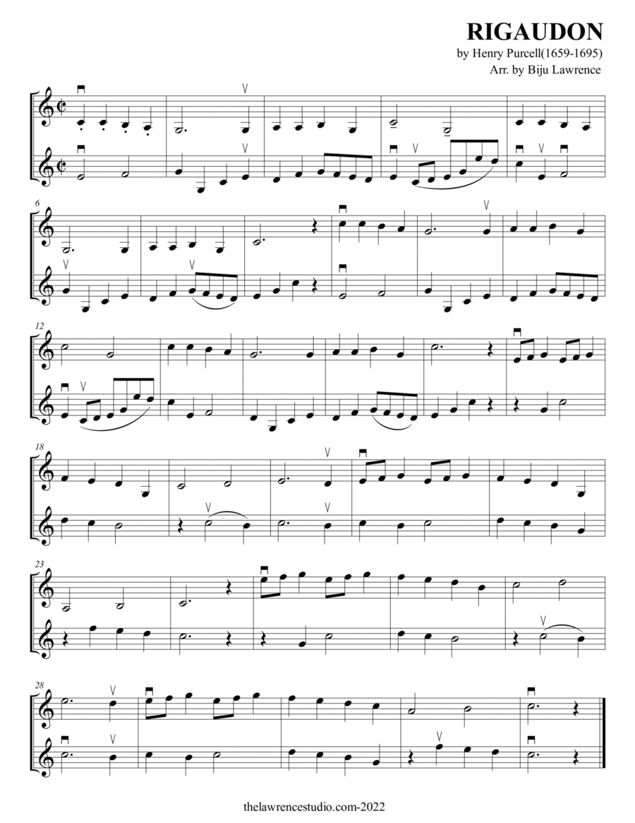 Rigaudon String Duet scores gallery preview page 1