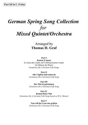 German Spring Song Collection - 5 Concert Pieces - Multiplay - Part 3 Viola