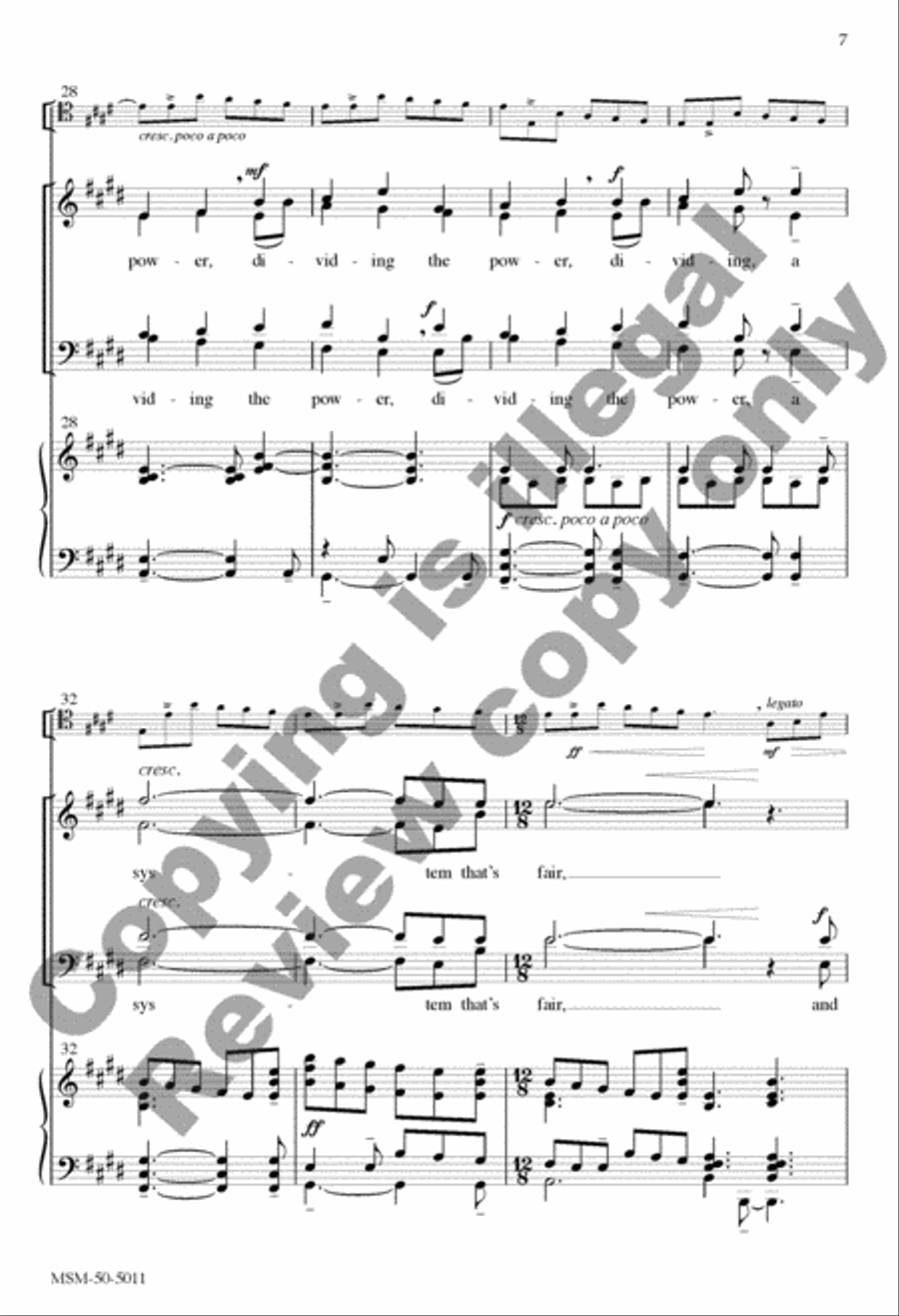 For Everyone Born (Choral Score) 4-Part scores gallery preview page 7