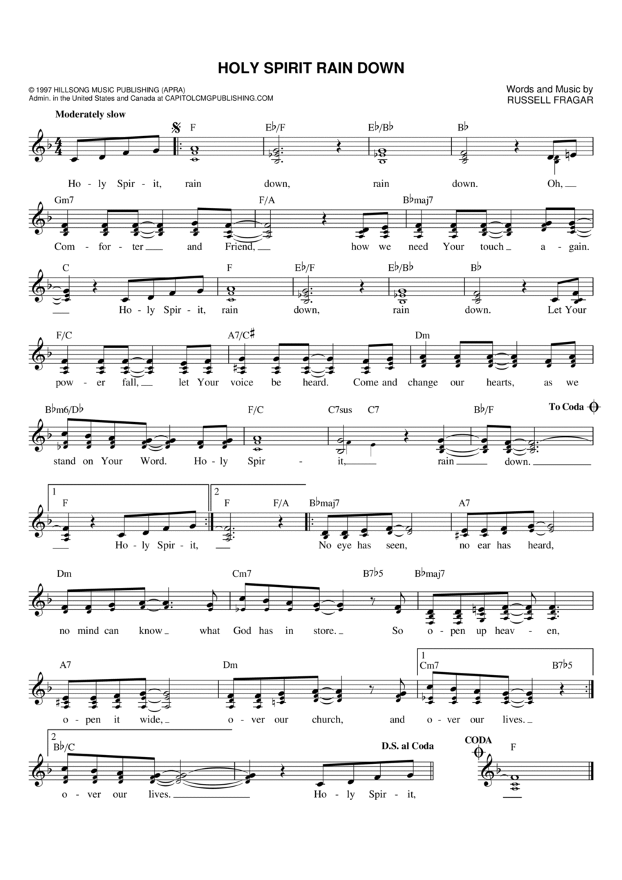 Holy Spirit Rain Down Flute scores gallery preview page 1