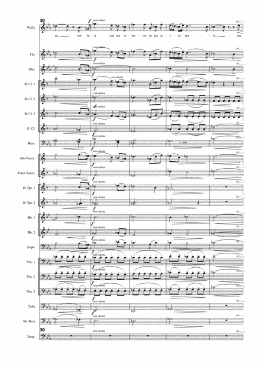 Ebben? Ne andrò lontana from 'La Wally' arranged for voice and concert band Concert Band scores gallery preview page 6