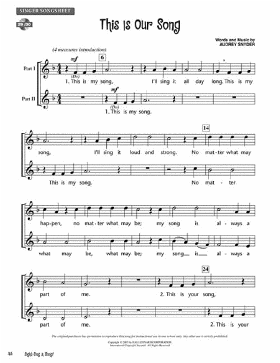 Sight-Sing a Song! (Set 1: Keys of C and F) Book and CD scores gallery preview page 7
