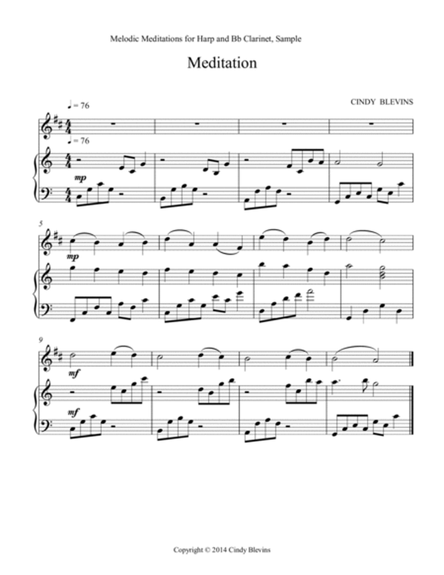 Melodic Meditations, 10 original pieces for Harp and Clarinet image number null