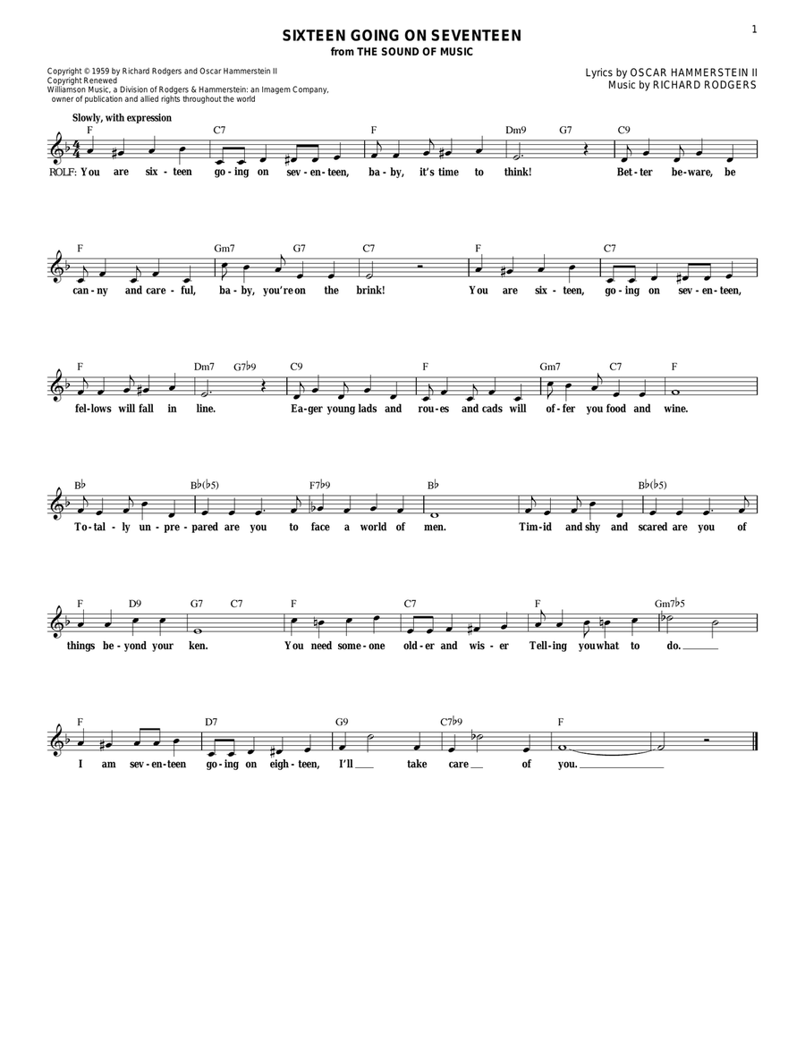 Sixteen Going On Seventeen (from The Sound of Music)